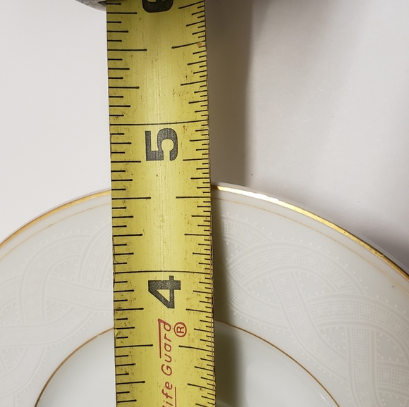 Laura Biagiotti Merletti Dotted White Lace Gold Rim Espresso Cup & Saucer - Picture 11 of 12